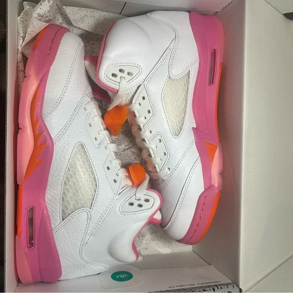 Nike White and Pink Air Jordan 5 Sneakers 6.5Y - Picture 11 of 11